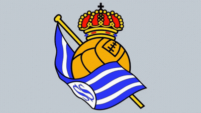 Soccer Ball With Crown And Flag With Letter S GIF