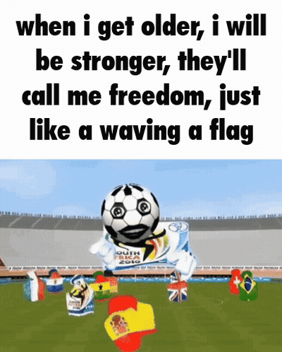Soccer Ball With Face On Soccer Field GIF