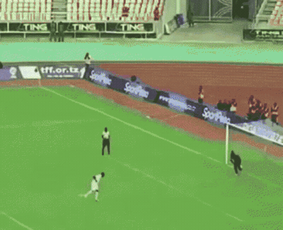 Soccer Field With Banner Saying Ting GIF