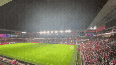 Soccer Field With Crowd In Stands GIF