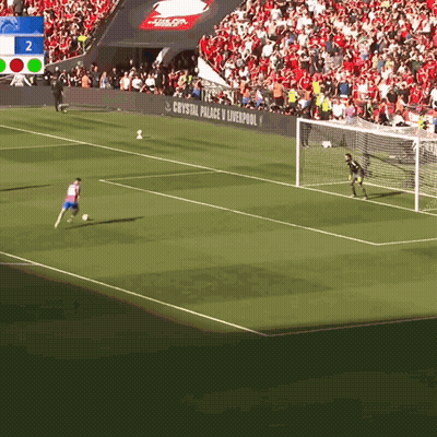 Soccer Field With Crystal Palace V Liverpool Sign GIF