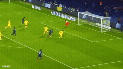 Soccer Field With Qatar Airways Ads GIF