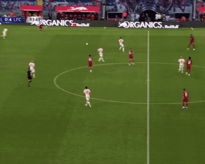Soccer Field With Visit Liverpool FC Sign GIF
