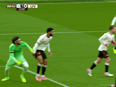 Soccer Game Between WHU And LIV GIF