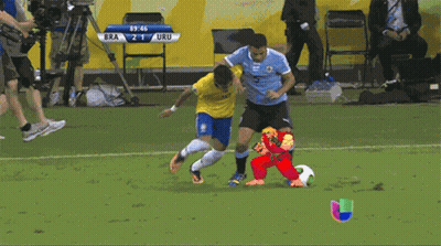 Soccer Game BRA Vs URU Score 21-21 GIF