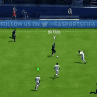 Soccer Game Field With Follow Us Sign GIF
