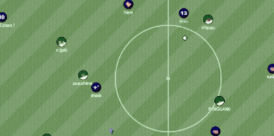 Soccer Game Green White Striped Field Players 13 And 2 GIF