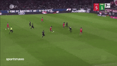Soccer Game In Front Of Allianz Banner GIF