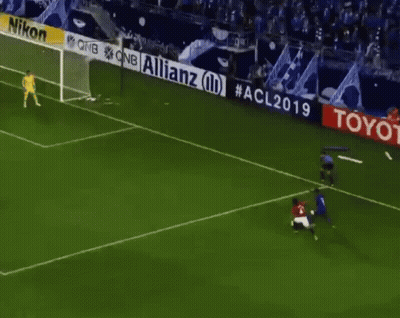 Soccer Game In Front Of Allianz Banner GIF