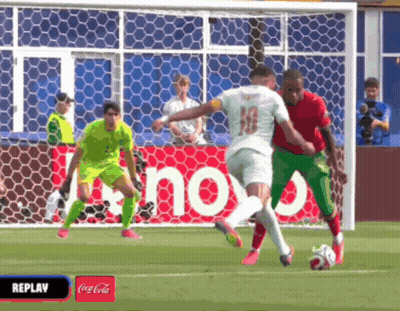 Soccer Game In Front Of Coca Cola Advertisement GIF