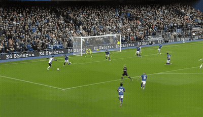 Soccer Game In Front Of Crowd With Focus Banner GIF