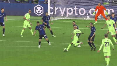 Soccer Game In Front Of Crypto.com Sign GIF