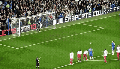 Soccer Game In Front Of Easports Banner GIF