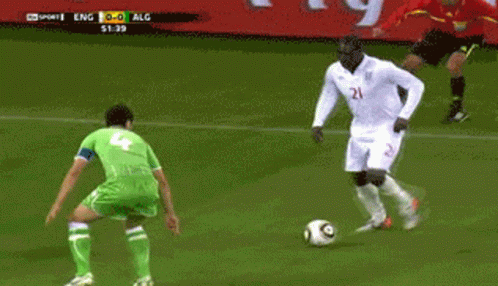 Soccer Game In Front Of Emirates Fly Sign GIF