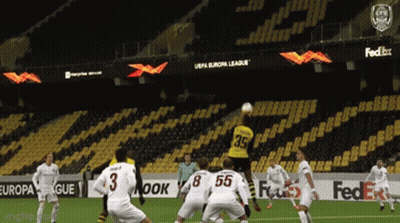Soccer Game In Front Of FedEx Ad GIF