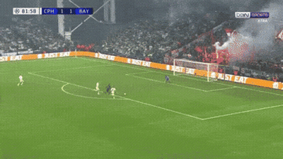 Soccer Game In Front Of Large Crowd GIF