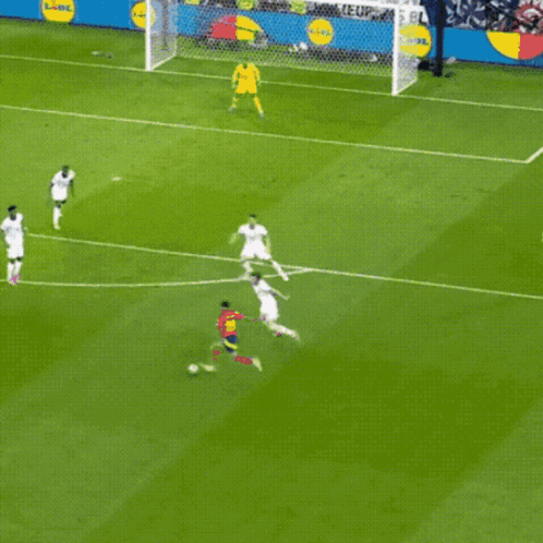 Soccer Game In Front Of Lidl Sign GIF