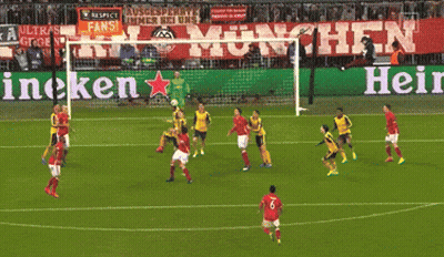 Soccer Game In Front Of Munchen Banner GIF
