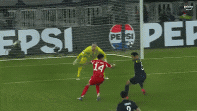 Soccer Game In Front Of Pepsi Ad GIF