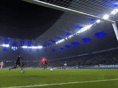 Soccer Game In Stadium With Blue Light GIF