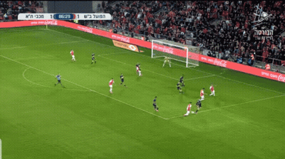 Soccer Game In Stadium With Coca Cola Ads GIF