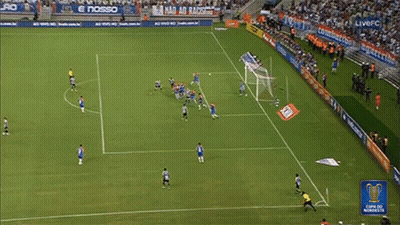 Soccer Game In Stadium With E Nosso Banner GIF