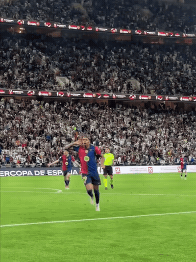 Soccer Game In Stadium With Ercopa De Esp Sign GIF