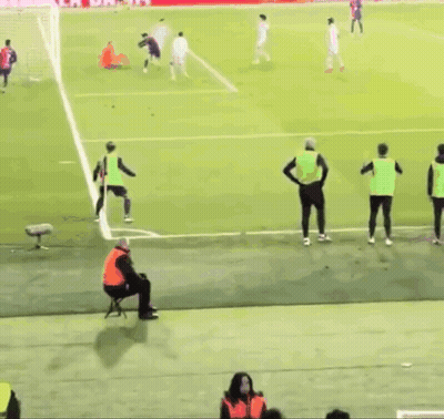Soccer Game In Stadium With Estrella Damm Ads GIF