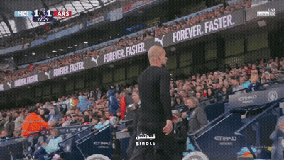 Soccer Game In Stadium With Forever Faster Banner GIF