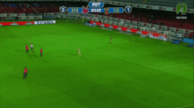 Soccer Game In Stadium With Fut Scoreboard GIF