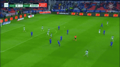 Soccer Game In Stadium With Telcel Ads GIF