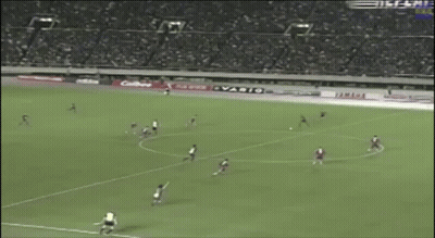 Soccer Game In Stadium With Yamaha Ad GIF