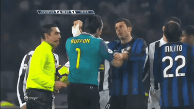 Soccer Game Juventus Vs Inter Referee Buffon GIF
