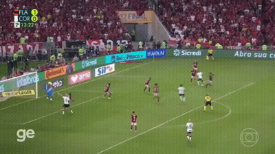 Soccer Game On Field With Advertisements GIF