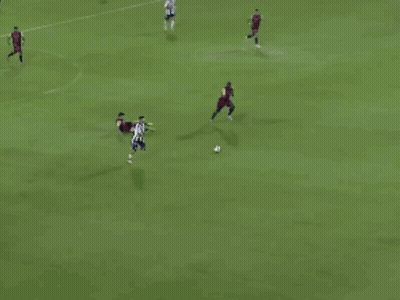 Soccer Game On Field With Allianz Banner GIF
