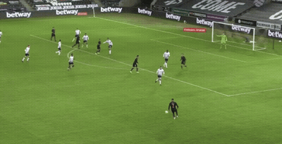 Soccer Game On Field With Betting Advertisements GIF