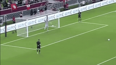 Soccer Game On Field With Qatar Airways Ads GIF