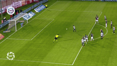 Soccer Game On Field With Saf Sign GIF