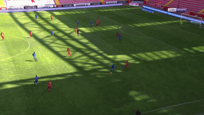 Soccer Game On Field With Tudor Banner GIF