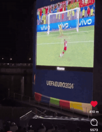 Soccer Game On Large Screen UEFA Euro 2024 GIF