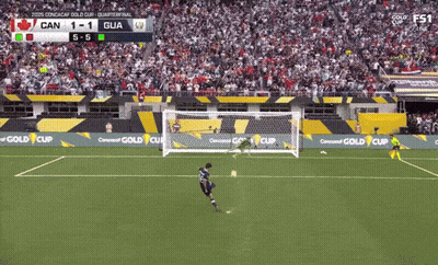 Soccer Game Score 1-1 In Front Of Crowd GIF