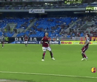 Soccer Game Stadium With Ads For Corfio And Dai-An GIF