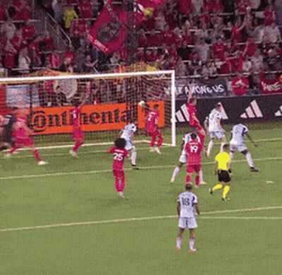 Soccer Game With Continental Sign In Background GIF
