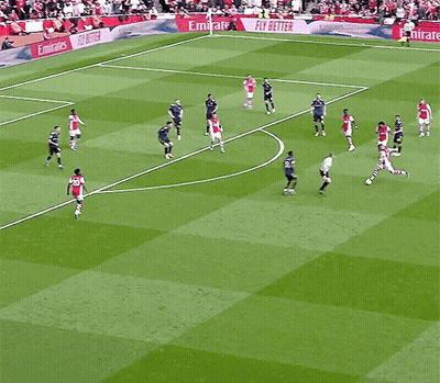 Soccer Game With Emirates Ads On Sidelines GIF