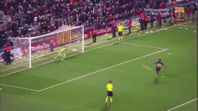 Soccer Game With Estrella Damm Banner GIF