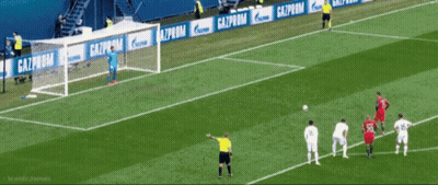Soccer Game With Gazprom Banner GIF