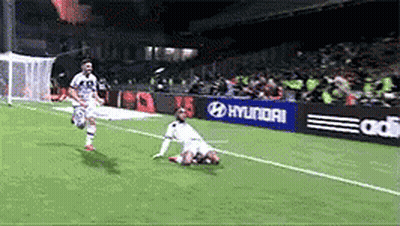 Soccer Game With Hyundai Banners GIF