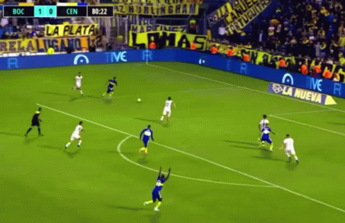 Soccer Game With La Plata Banner GIF