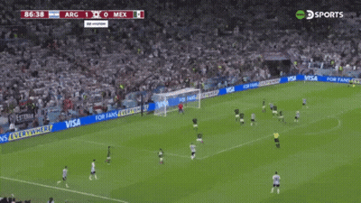 Soccer Game With Large Crowd Score 1-0 GIF
