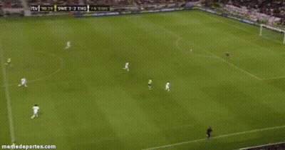 Soccer Game With Large Crowd Score 3-2 GIF